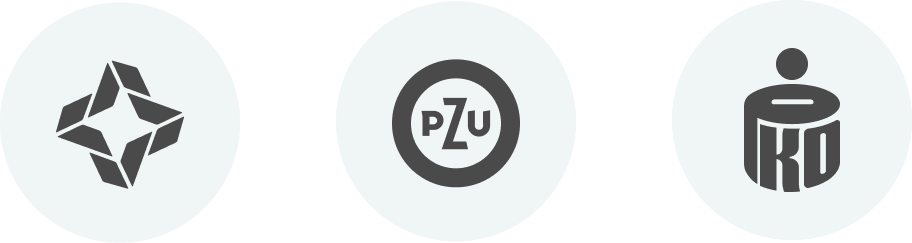 logotypy PZU i PKO TFI
