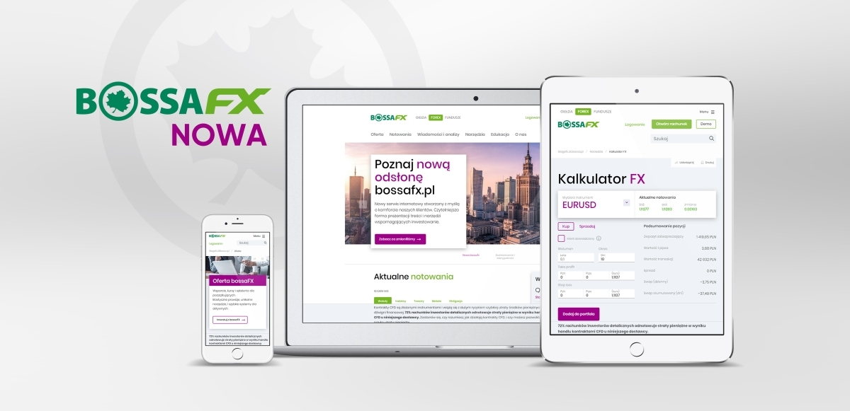 wizualizacja nowej szaty graficznej bossafx.pl